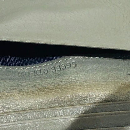 Bvlgari Bvlgari Business Card Holder Olive Leather Men's Preowned 005667