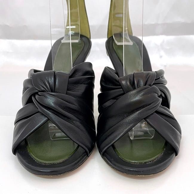 Celine Heels Sandals Khaki Black Ec20708 Excellent Condition