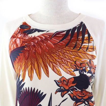 Hermes Silk Cotton Flamingo Party Twill Raine Crewneck Long Sleeve Pullover