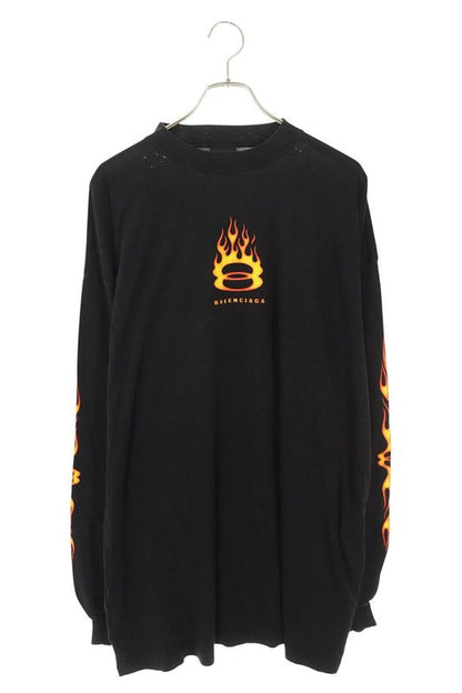 Balenciaga 796917 Tqvw6 Burning Unity Logo Damaged Long Sleeve Cut And Sewn