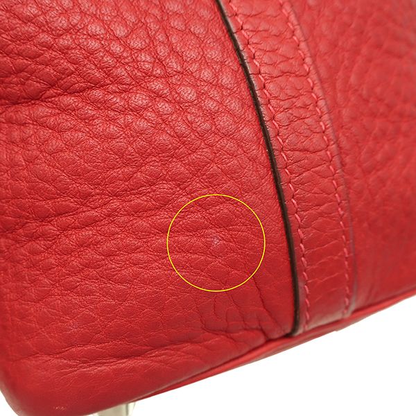 Hermes Handbag Picotin PM Taurillon Clemence Vermilion Silver Hardware Red H