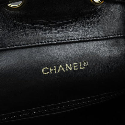 Chanel Backpack Daypack Matelasse Chain Backpack Sac Lambskin Black Gold