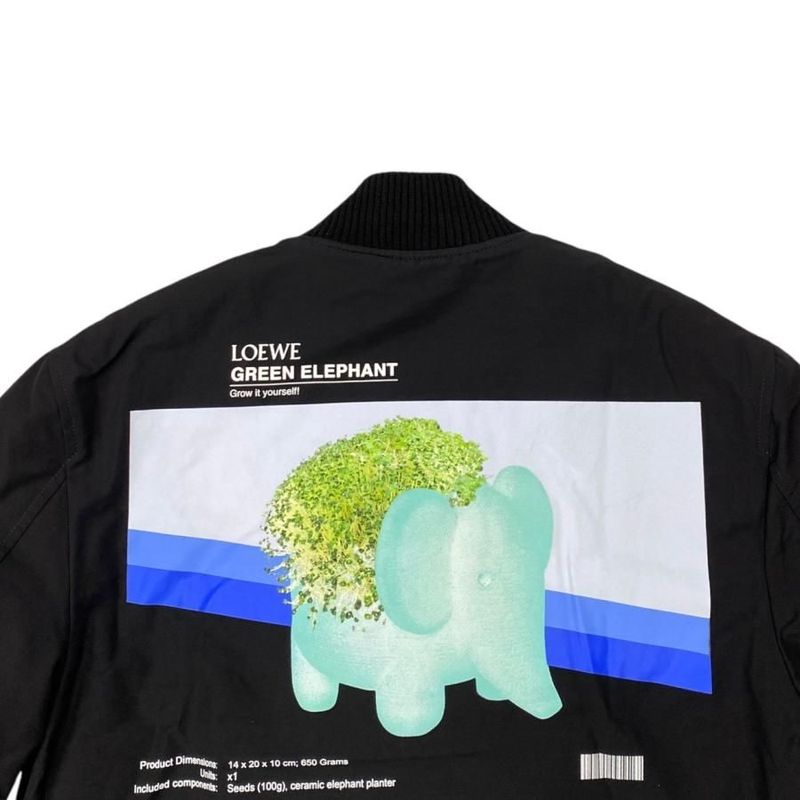 Loewe Blouson Cheerlephant Jacket H526y03w78 Size 42 Elephant Black Green Blue