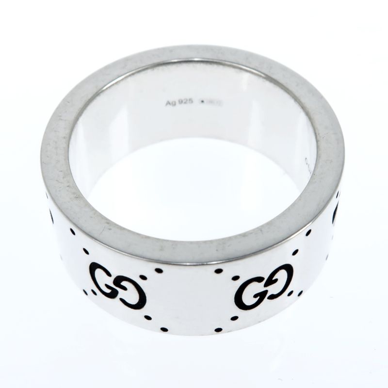 Gucci Adidas Collaboration Ring Engraving Wide Trefoil 17 Ag925 Jewelry