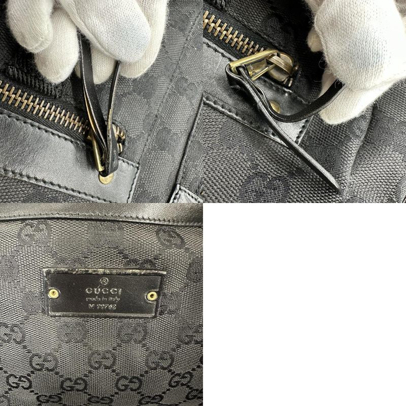 Gucci 90762 GG Canvas Shoulder Bag Black Ladies Men Fashion Gift