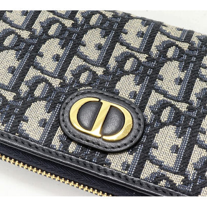 Dior Round Zipper Long Wallet With Change Pocket Oblique Jacquard 30 — view 5