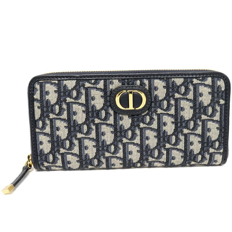 Dior Round Zipper Long Wallet With Change Pocket Oblique Jacquard 30