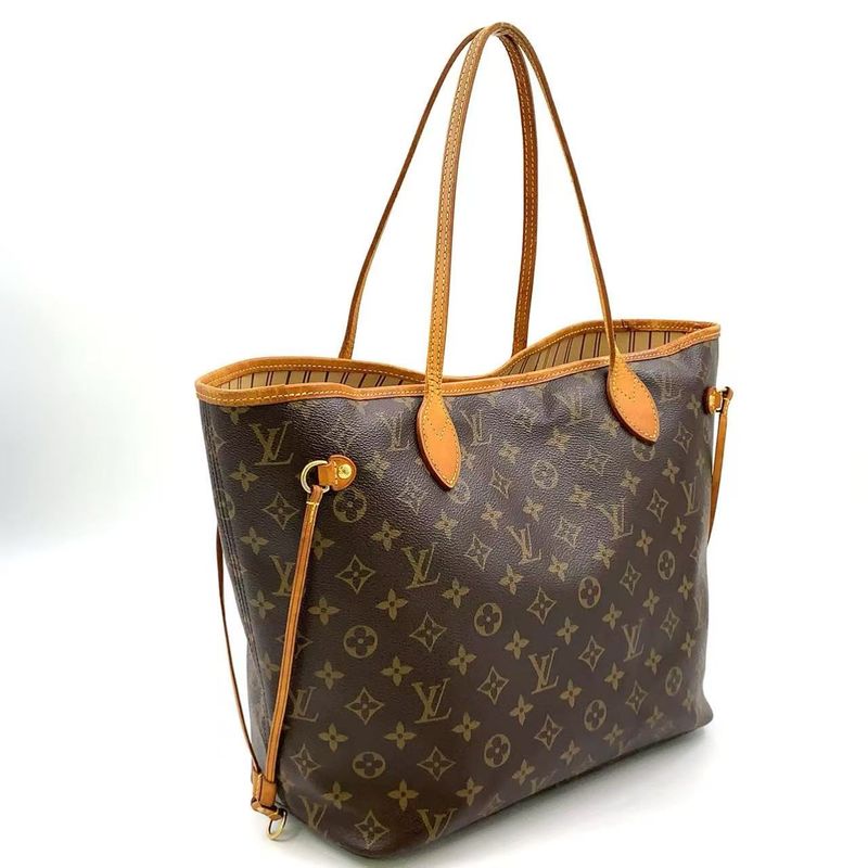 Louis Vuitton Neverfull MM Monogram Leather X PVC Brown Tote Bag Gold M40156