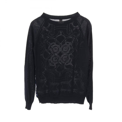 Hermes Knit Twill Lane Eperon D'or Bandana Wool Silk Sweater — view 2