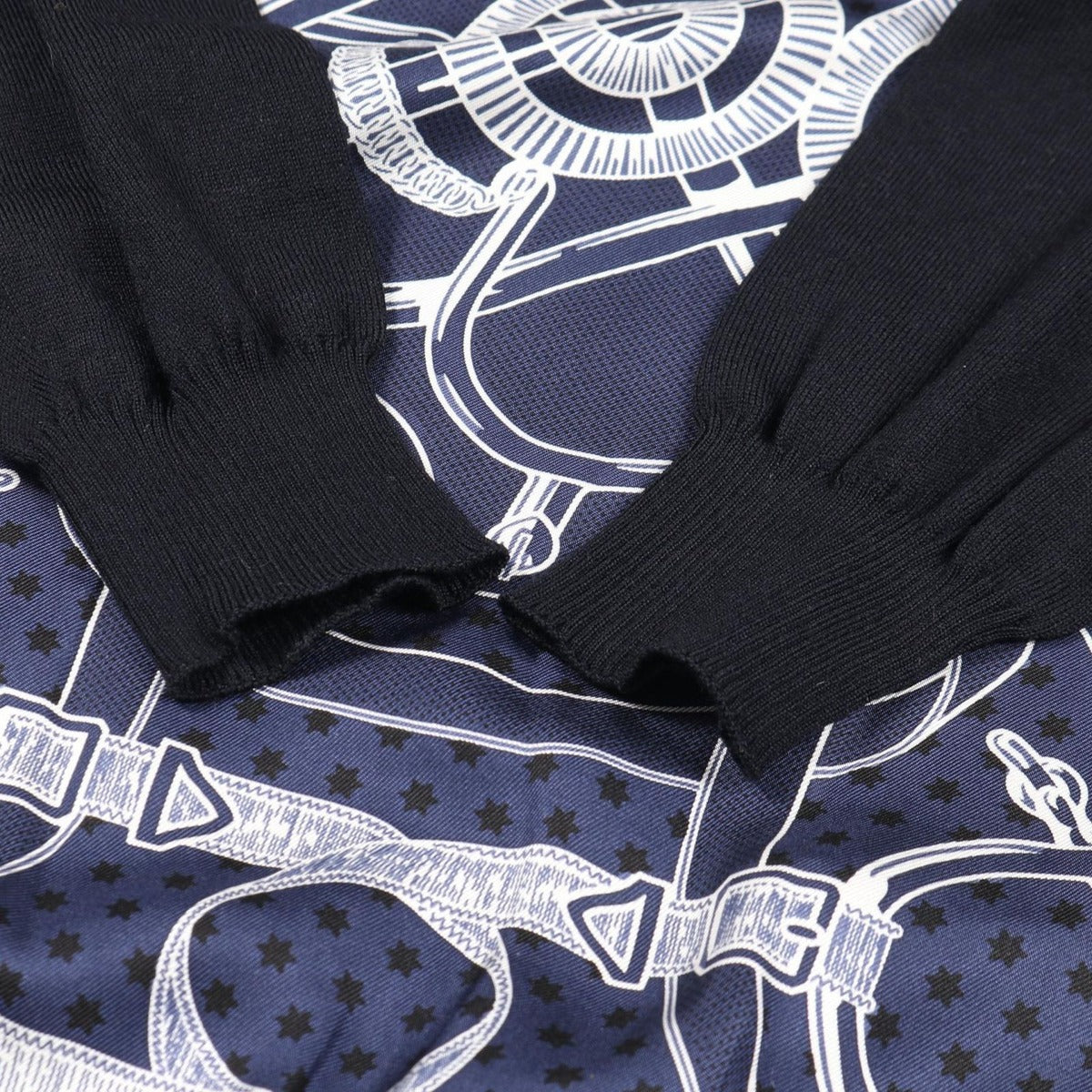 Hermes Knit Twill Lane Eperon D'or Bandana Wool Silk Sweater — view 7