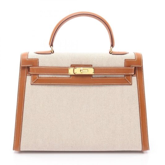 Hermes Handbag Kelly 32 Ecru Gold Beige Brown