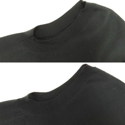 Louis Vuitton No Sleeve Knit Dress Wool L Black Bijoux Decoration Knee