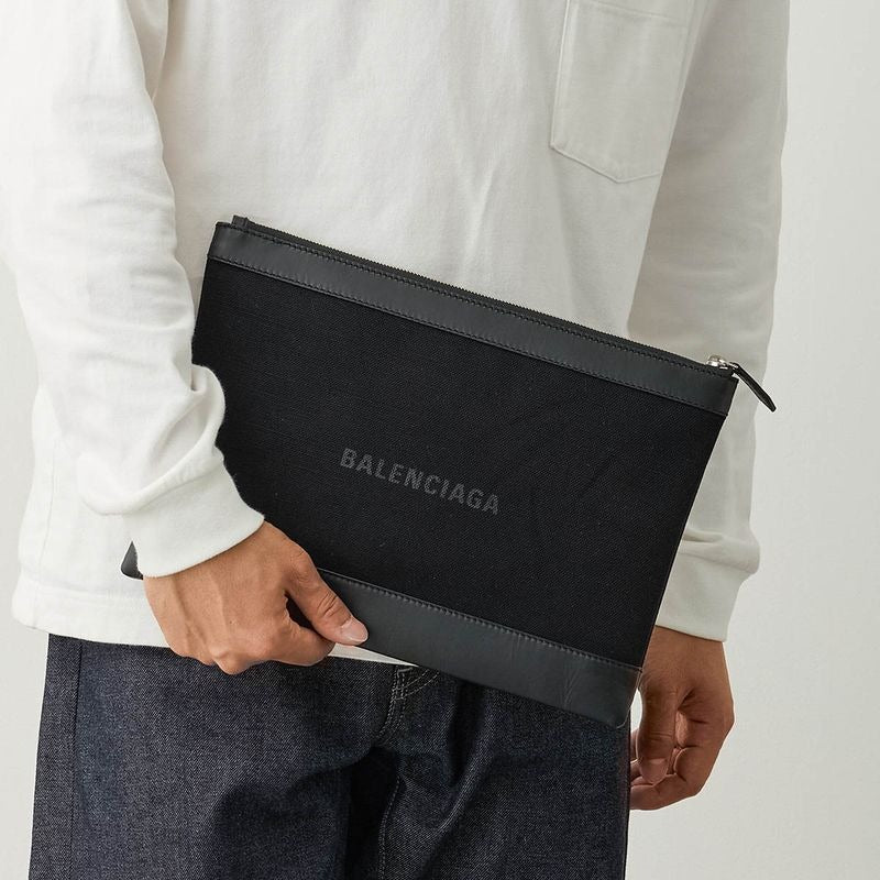 Balenciaga Clutch Bag Navy Clip Black