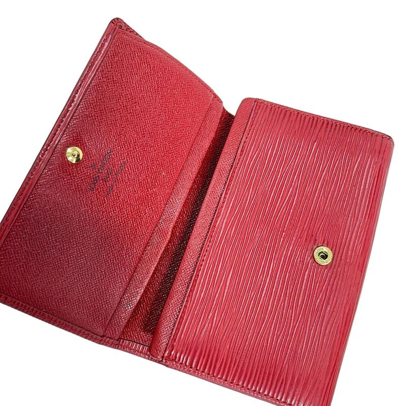 Louis Vuitton Epi Porte Monet Vieux Trésor M63507 Castilian Red Leather