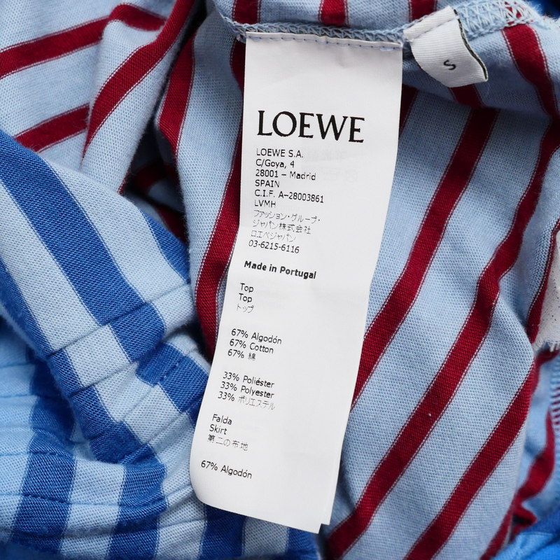 Loewe Dress Size S Asymmetrical Striped Cut And Sewn 20240612 Gp6096