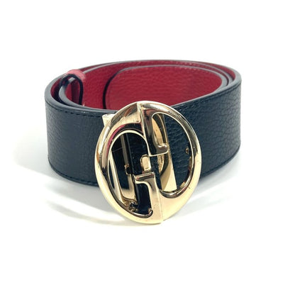 Gucci Belt Double G Logo Buckle 450000 Leather Red