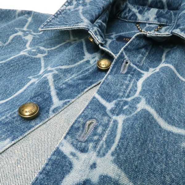Louis Vuitton Monogram Print Denim Short Sleeve Shirt 1afqz1 #XL Shorts #34