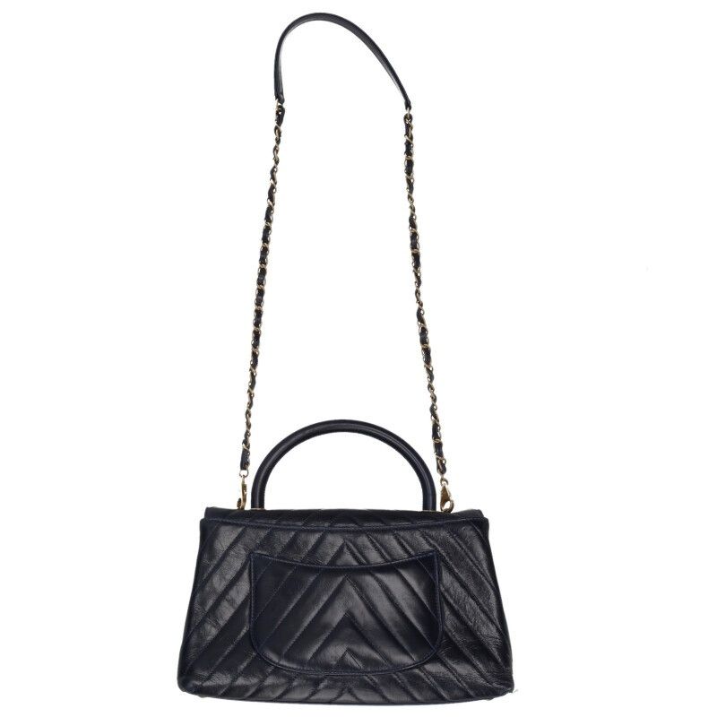 Chanel A92991 Top Handle 29 Chevron Aged Calfskin Chain Shoulder Bag Women 29