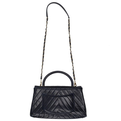 Chanel A92991 Top Handle 29 Chevron Aged Calfskin Chain Shoulder Bag Women 29