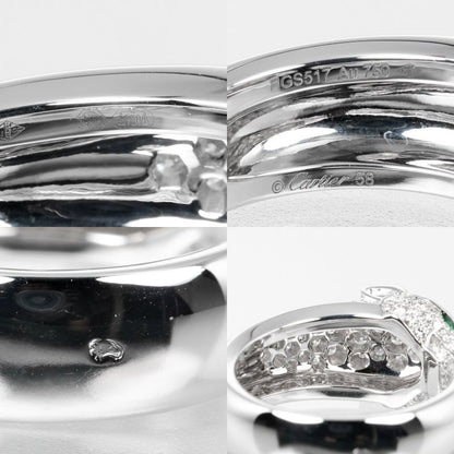 Cartier Panthère 18kwhite Gold × Diamonds × Emerald #18 Ladies 15.94g Ring