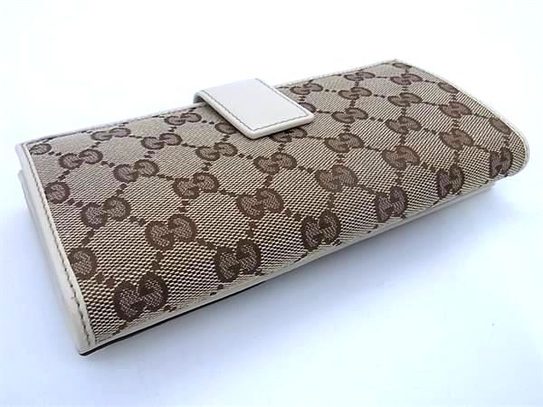 Pattern Gucci 181593 Interlocking G GG Pattern GG Canvas And Leather Bifold