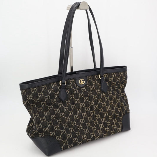 Gucci Ophidia Tote Black GG Jacquard Denim