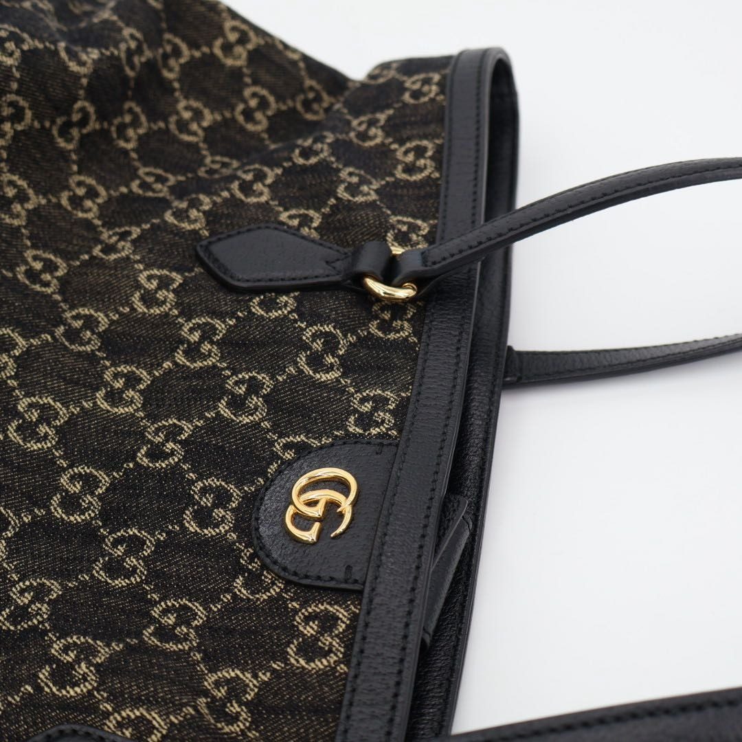 Gucci Ophidia Tote Black GG Jacquard Denim — view 3