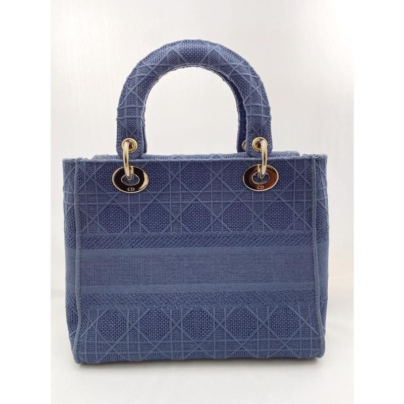 Dior Cannage Lady D-Lite Medium Bag Denim Navy Bu Dior