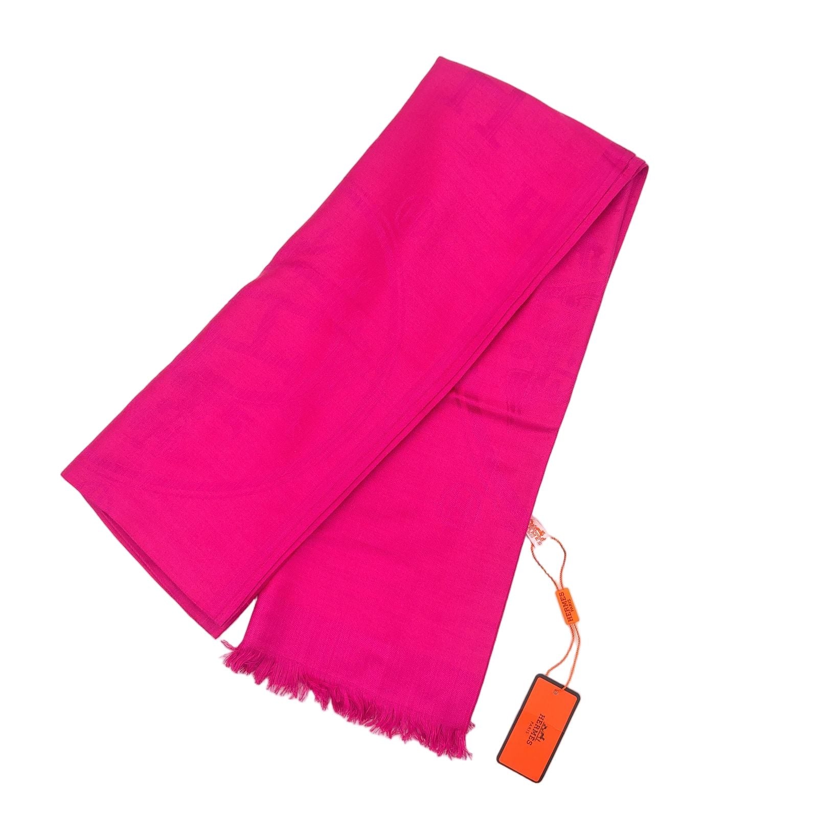 Hermes New Libris Shawl Silk Cashmere Pink Scarf