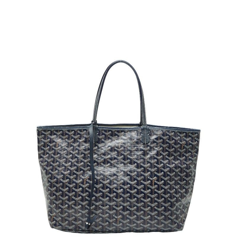 Goyard Saint Louis PM Tote Shoulder Bag Navy Leather