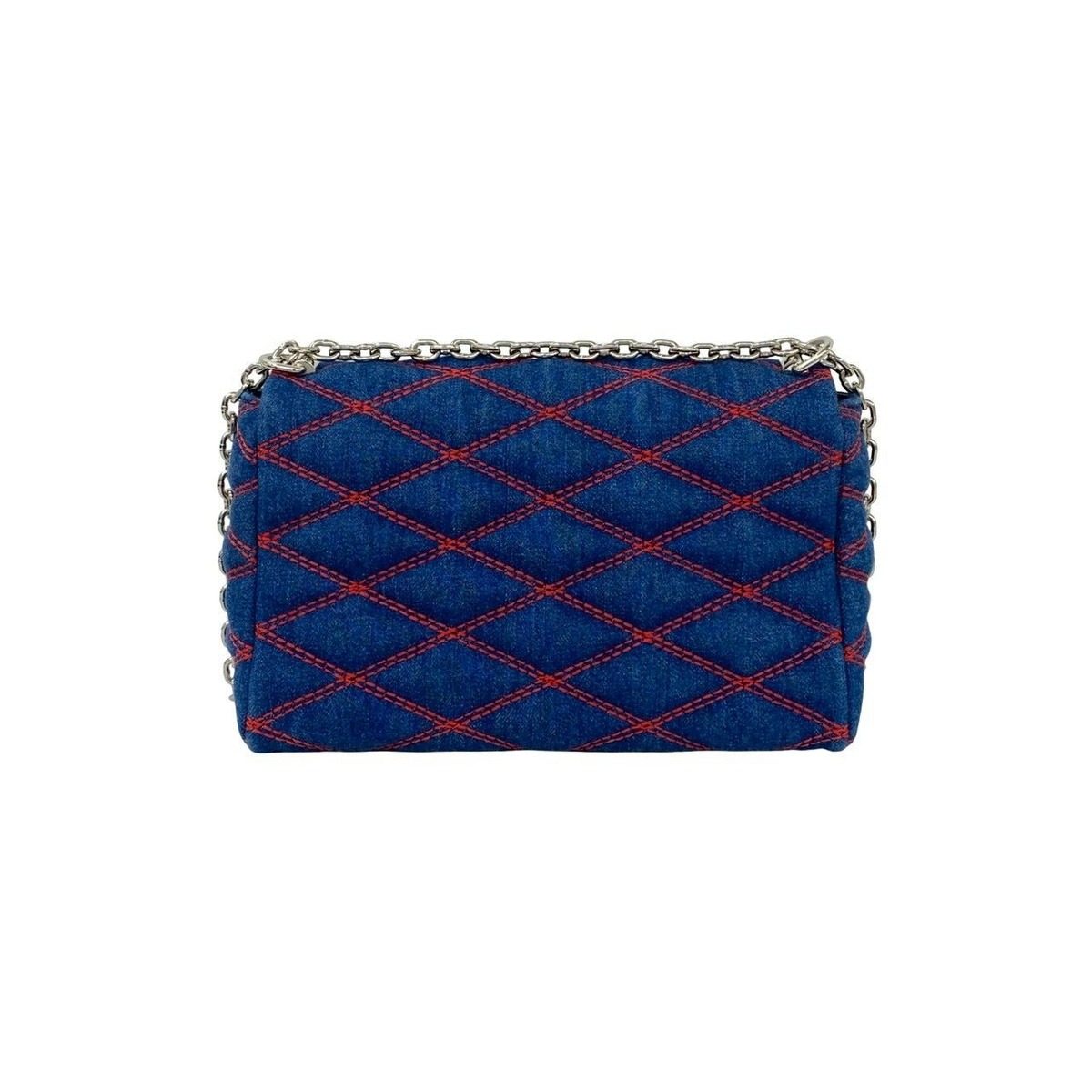 Louis Vuitton Maltage Quilted Denim Turnlock Chain Shoulder Bag Blue — view 3