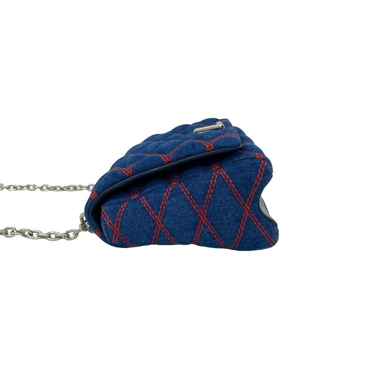 Louis Vuitton Maltage Quilted Denim Turnlock Chain Shoulder Bag Blue — view 5