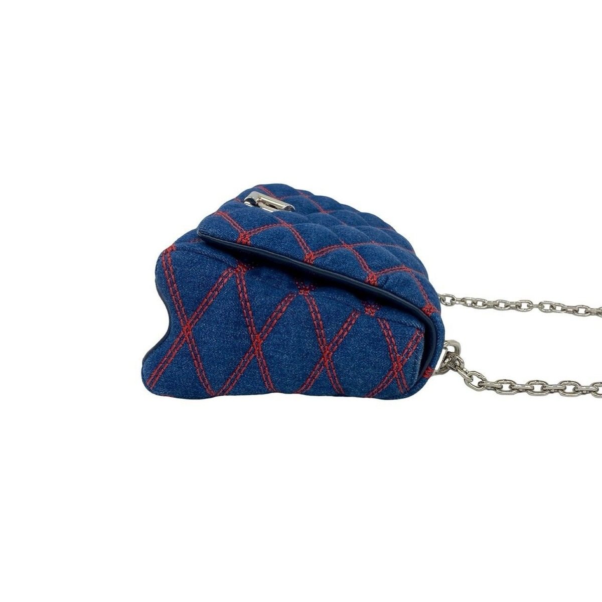 Louis Vuitton Maltage Quilted Denim Turnlock Chain Shoulder Bag Blue — view 6