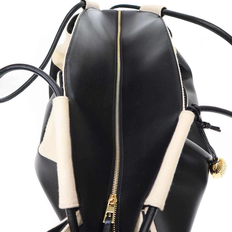 Loewe Paseo Bag XL Paseo Bag Shiny Napa Calf and Canvas Black White