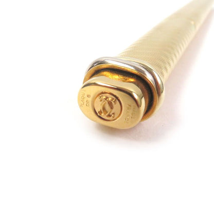 Cartier Vintage Trinity Double C Wavy Pattern Capped Ballpoint Pen With Gold