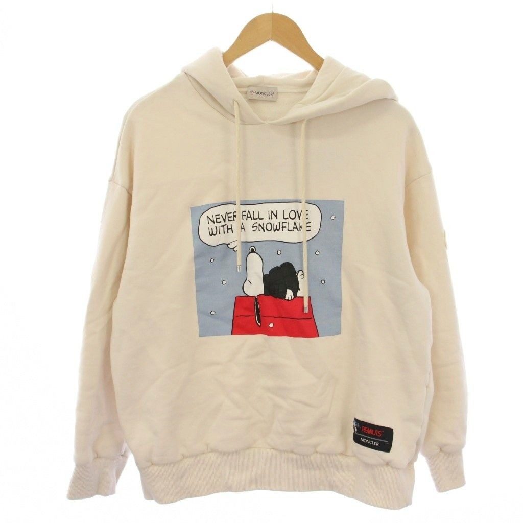 Moncler Peanuts Pullover Hoodie Sweatshirt Long Sleeve L Ivory