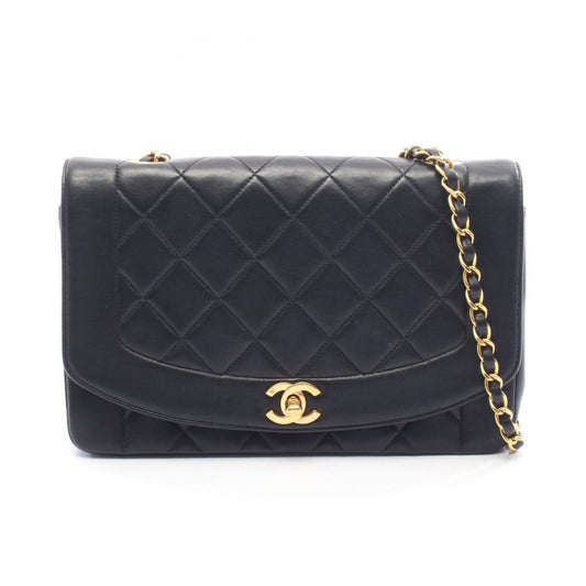 Chanel Shoulder Bag Quilted Diana Flap Black Lambskin