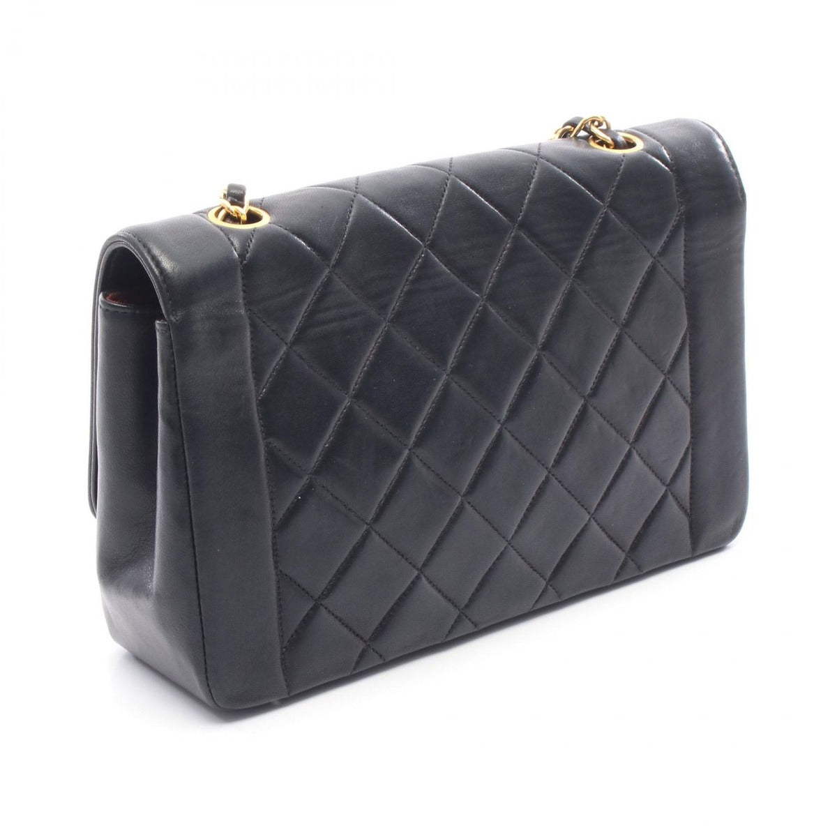 Chanel Shoulder Bag Quilted Diana Flap Black Lambskin — view 2