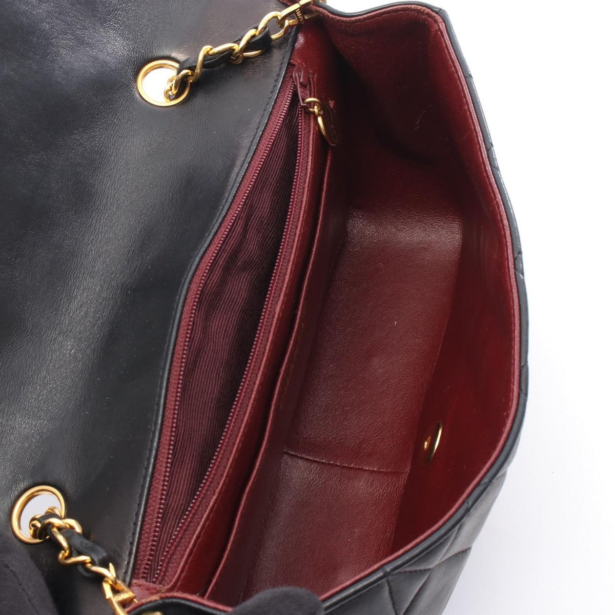 Chanel Shoulder Bag Quilted Diana Flap Black Lambskin — view 3