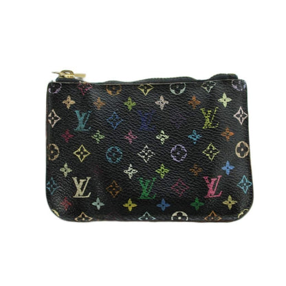 Louis Vuitton Monogram Multicolor Pochette Cles Case Pouch Logo Black