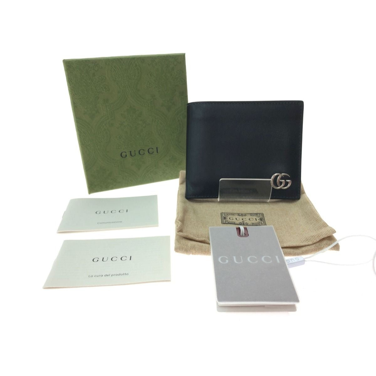 Gucci Bifold Wallet GG Marmont Leather Black