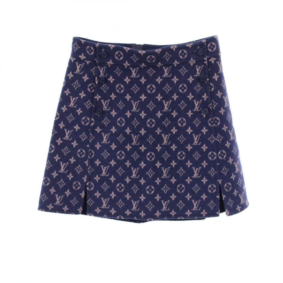 Louis Vuitton Skirt Monogram Wool Navy. Pink
