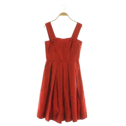 Dolce & Gabbana Dress Mimore Long Square Neck One Color Silk 40 Red BB