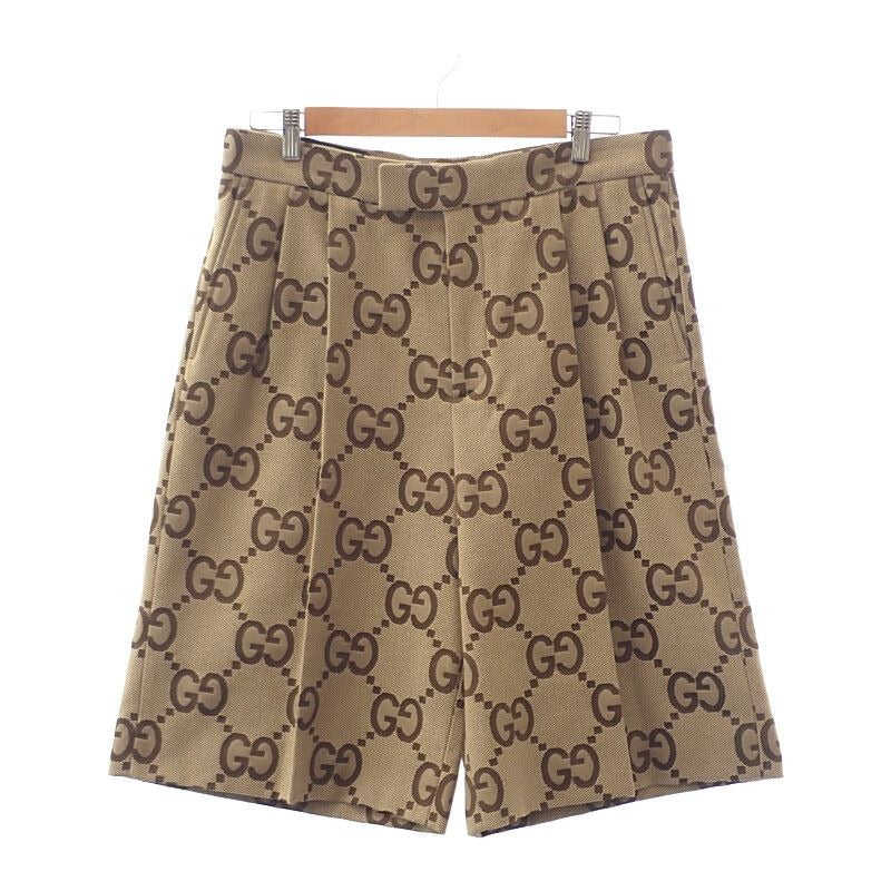 Gucci Jumbo GG Half 50 zaht6 2580 Pants Cotton Polyester Beige