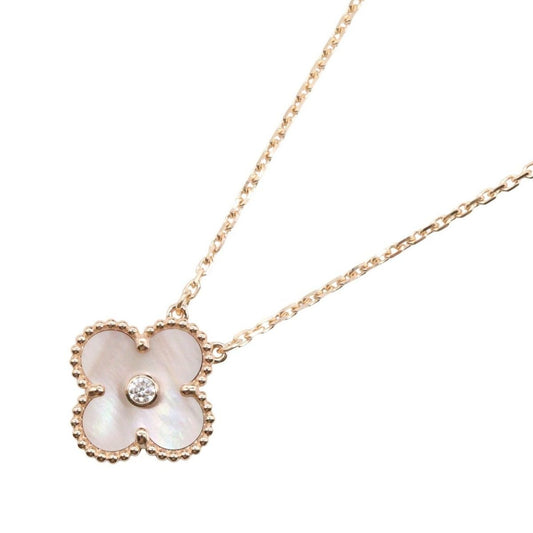 Van Cleef & Arpels Necklace Vintage Alhambra 37 41.5 cm 18k Pink Gold Diamond