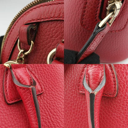 Gucci Interlocking G Charm Dome Red Leather 449661 I023724370