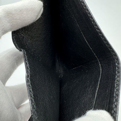 Gucci 001 3071 Shoulder Bag Leather Black Chic Vintage With Mirror Billfold