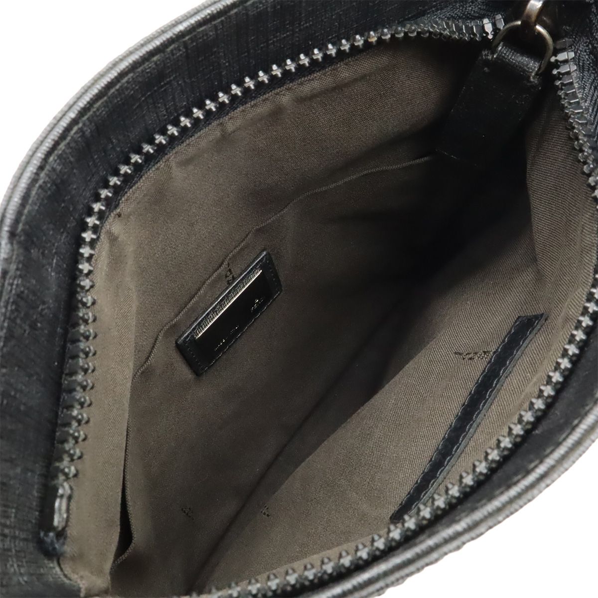 Fendi Zucca Pattern Shoulder Bag Pochette Crossbody Mini Bag PVC Black Black