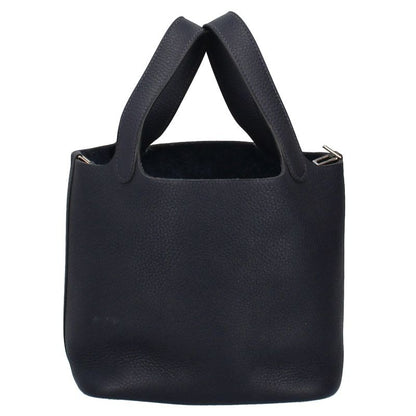 Hermes Picotin Lock PM Taurillon Clemence Handbag Navy