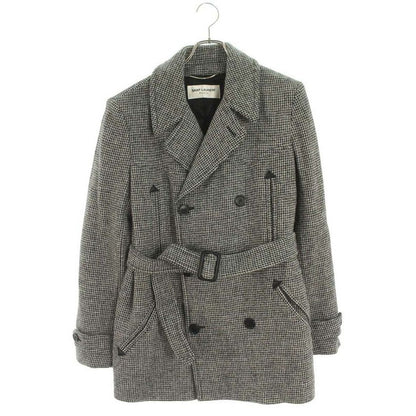 Saint Laurent Paris Y941 F Wool Coat With Belt 48